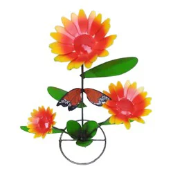 Creative Decor Sourcing Medium Metal Indian Blanket Flower Dcor