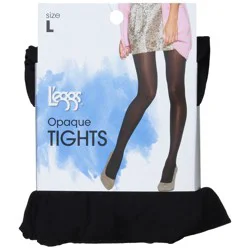 L'eggs Black Opaque Tights Size L - 1 ea
