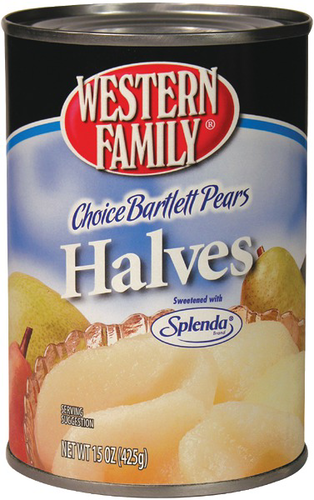 slide 1 of 1, Western Family Pears Halves W/Splenda, 15 oz