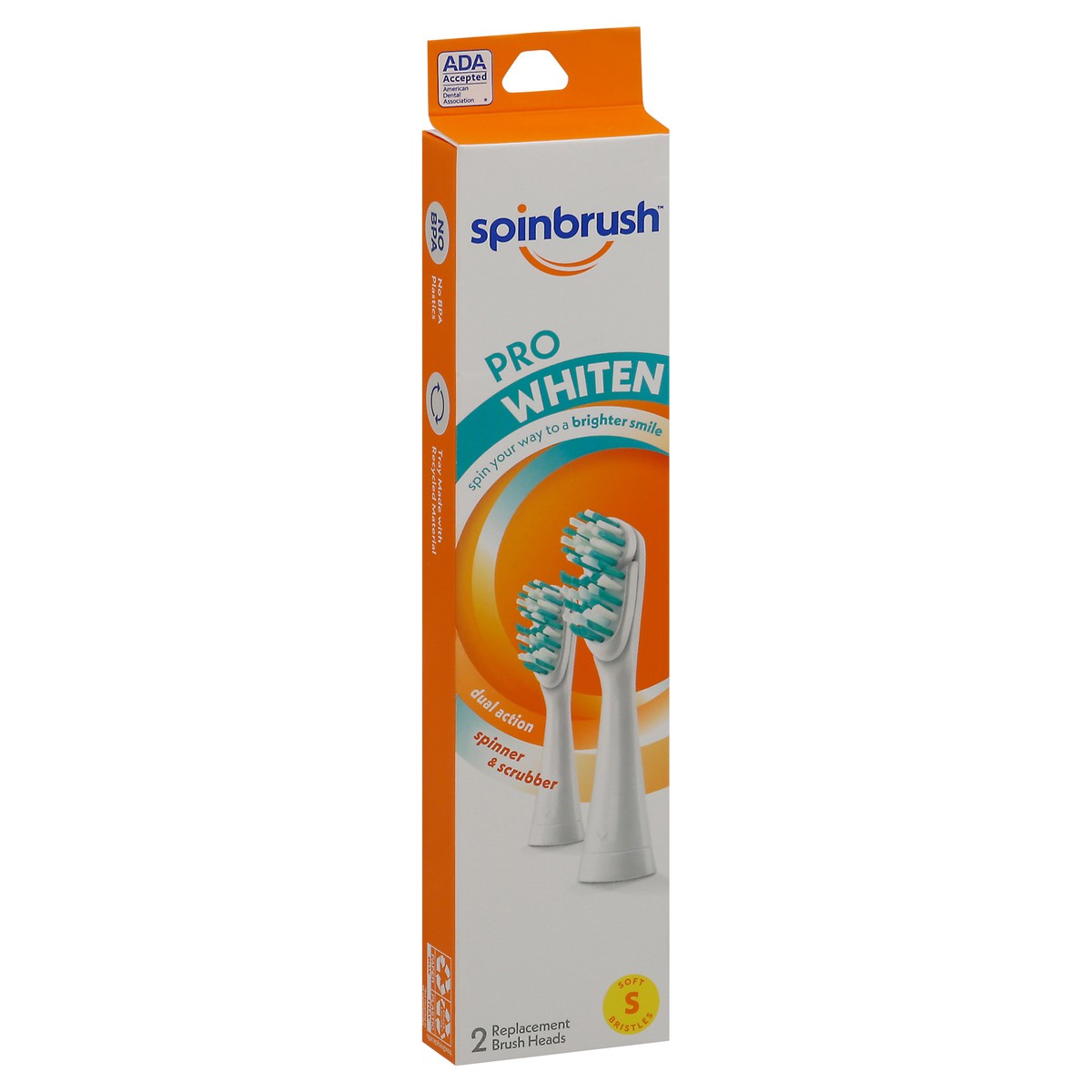 slide 9 of 9, Spinbrush Pro Whiten Brush Heads 2 ea, 2 ct