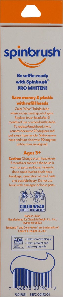 slide 2 of 9, Spinbrush Pro Whiten Brush Heads 2 ea, 2 ct