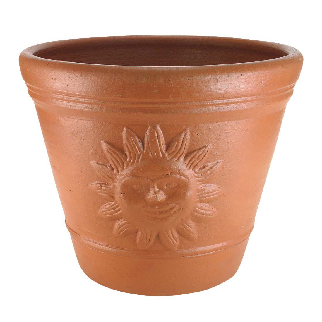slide 1 of 1, PR Imports Sun Face Terracotta Planter, 19 in