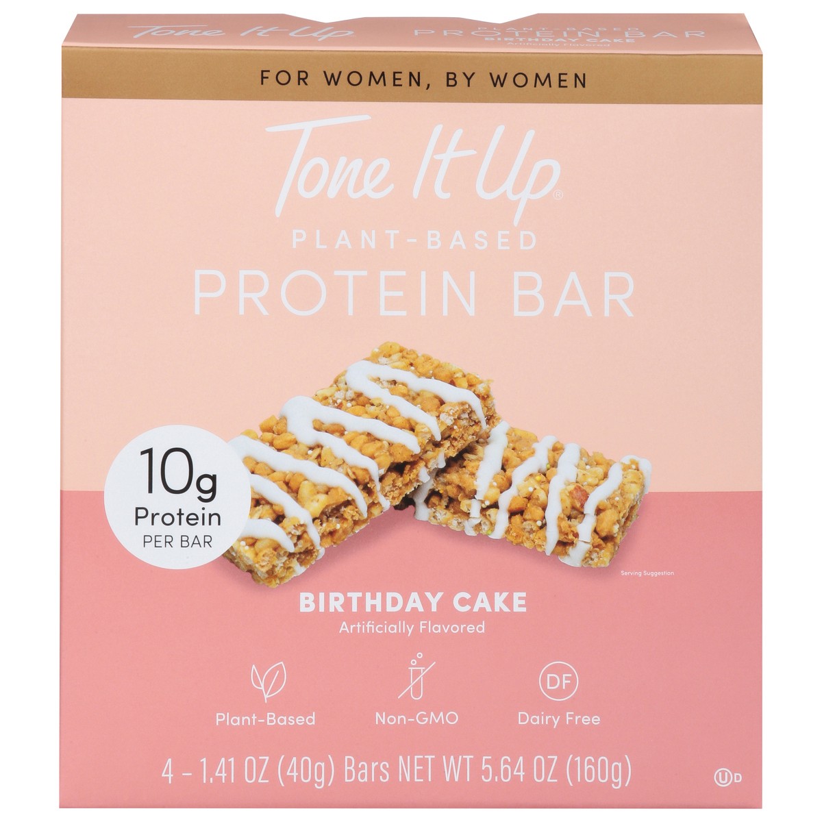 slide 1 of 9, Tone It Up Plant-Based Birthday Cake Protein Bar 4 - 1.41 oz Bars, 4 ct