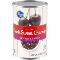 slide 1 of 1, Kroger Pitted Dark Sweet Cherries In Heavy Syrup, 15.25 oz