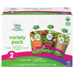 Tippy Toes Organic 2 (6 Months & Up) Assorted Baby Food Pouch 12 ea
