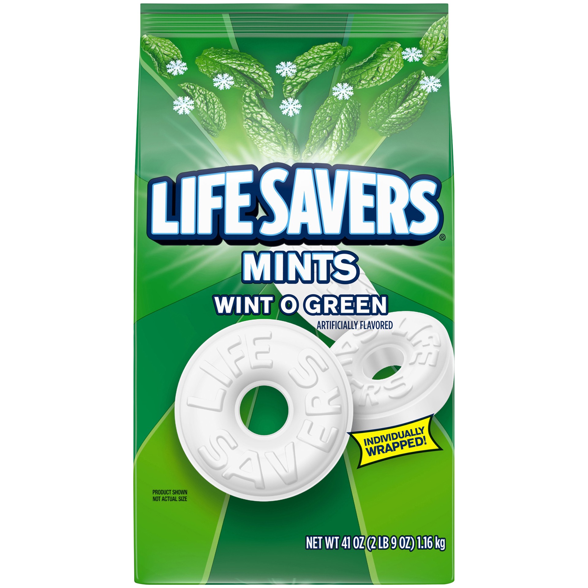 slide 1 of 8, Life Savers Mints Wint-O-Green Hard Candy 41-Ounce Party Size Bag, 41 oz