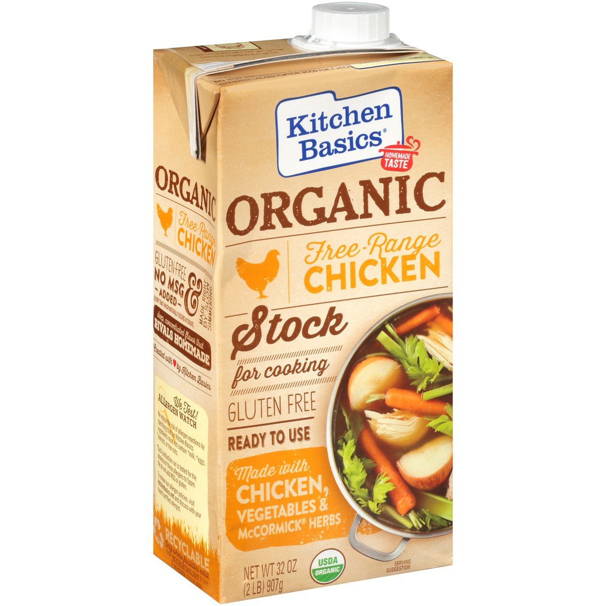 slide 7 of 9, Kitchen Basics Organic Free Range Chicken Stock, 32 oz, 32 oz