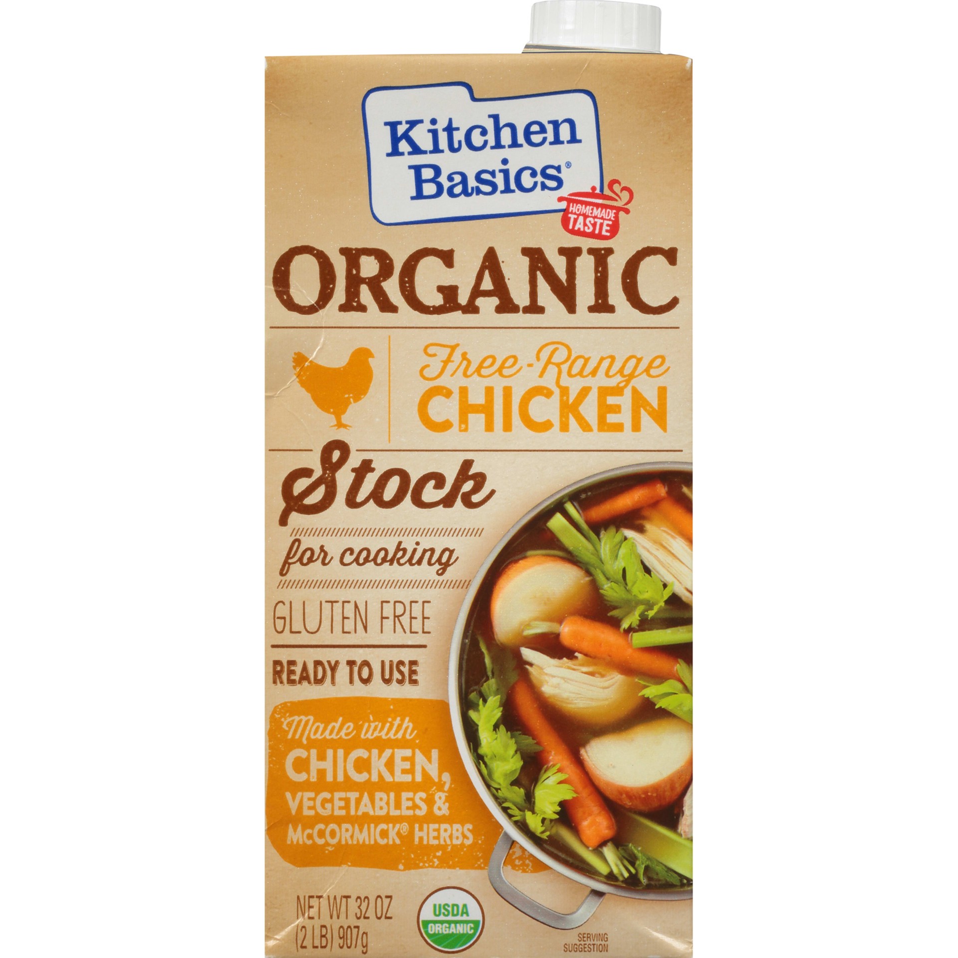 slide 1 of 9, Kitchen Basics Organic Free Range Chicken Stock, 32 oz, 32 oz