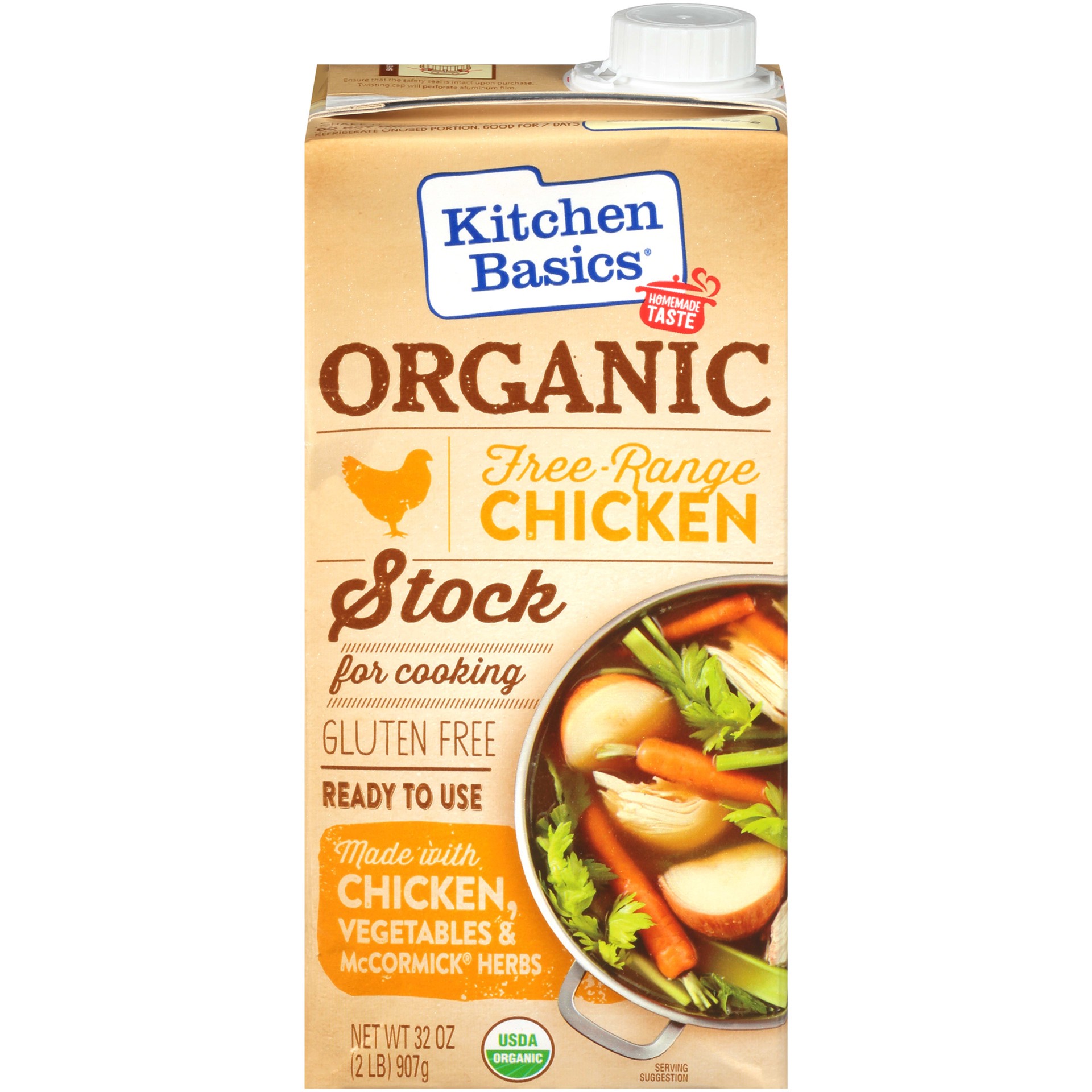 slide 1 of 9, Kitchen Basics Organic Free Range Chicken Stock, 32 oz, 32 oz