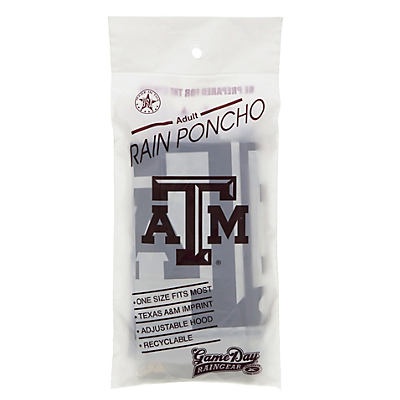 slide 1 of 1, Texas A&M Lightweight Adult Rain Poncho, 1 ct