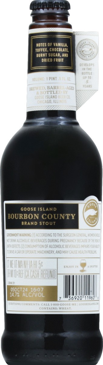 slide 4 of 7, Goose Island Beer Co. Boubon County Stout Single Bottle, 500 ml btl