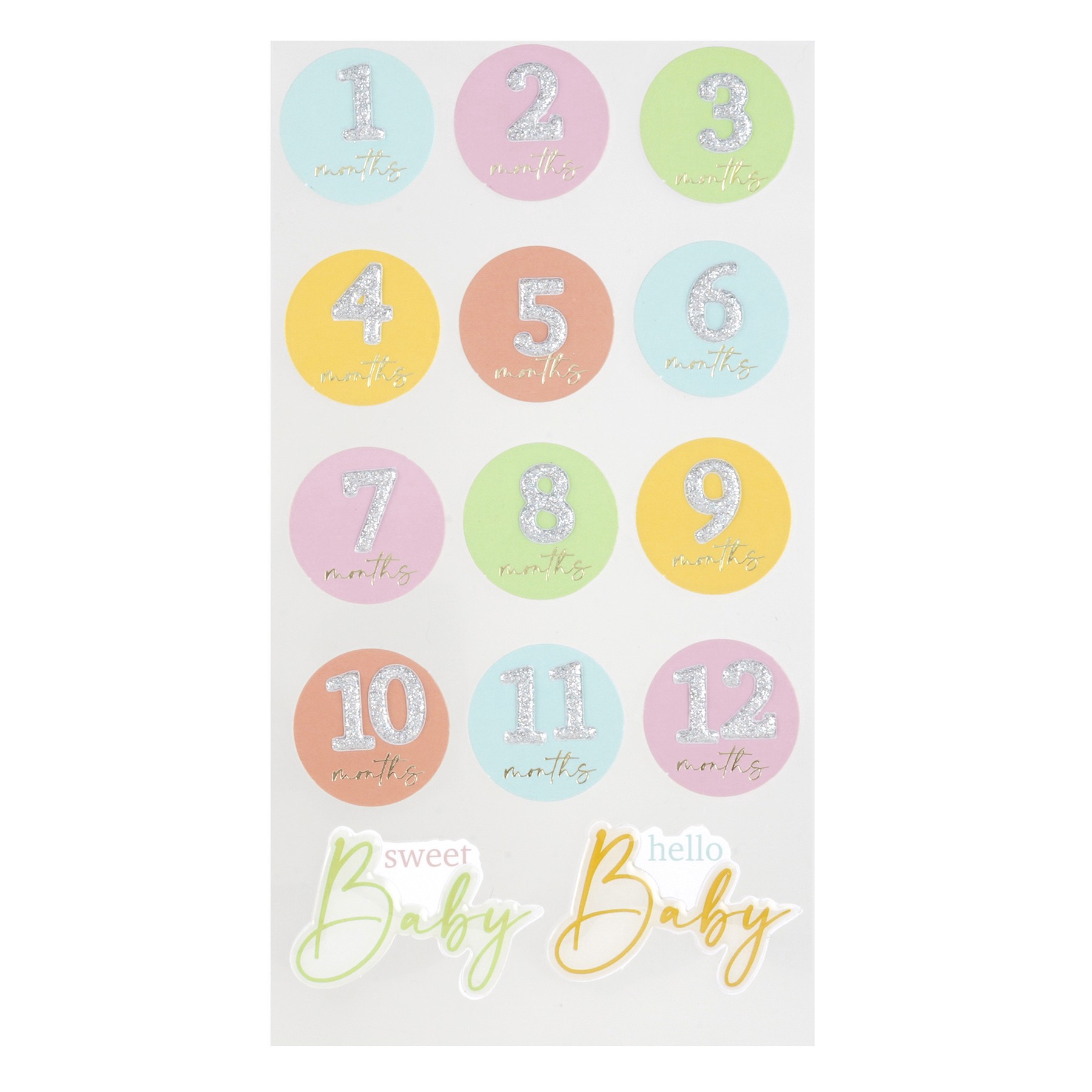 slide 3 of 4, Baby Months Stickers By Recollections, 3.85 in x 7 in