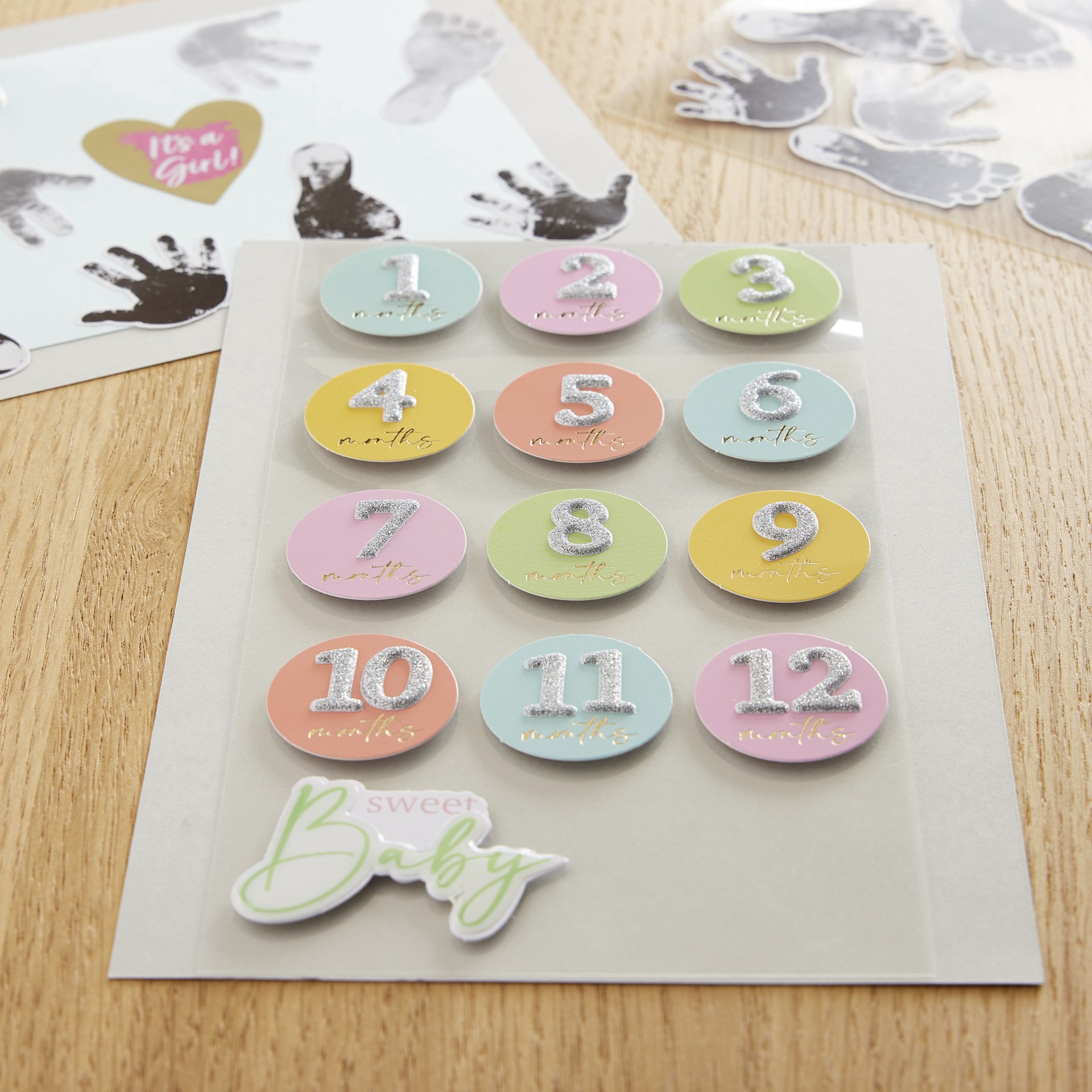 slide 2 of 4, Baby Months Stickers By Recollections, 3.85 in x 7 in