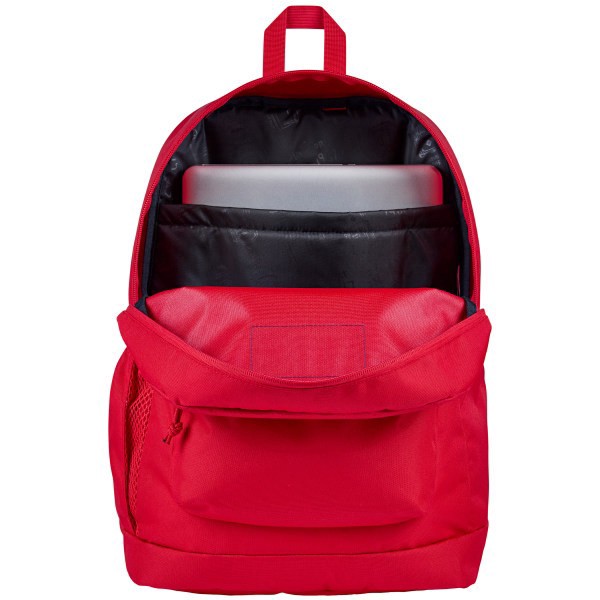 slide 3 of 8, Jansport Cross Town Plus Backpack With 15"" Laptop Pocket, 35% Recycled, Red Tape, 1 ct