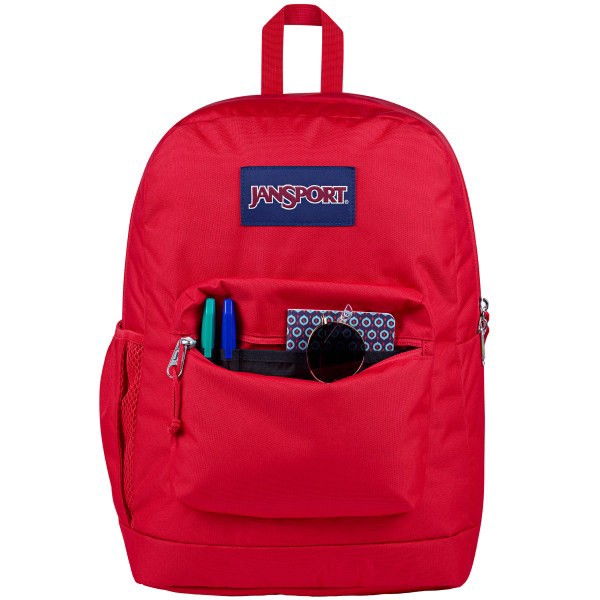 slide 5 of 8, Jansport Cross Town Plus Backpack With 15"" Laptop Pocket, 35% Recycled, Red Tape, 1 ct