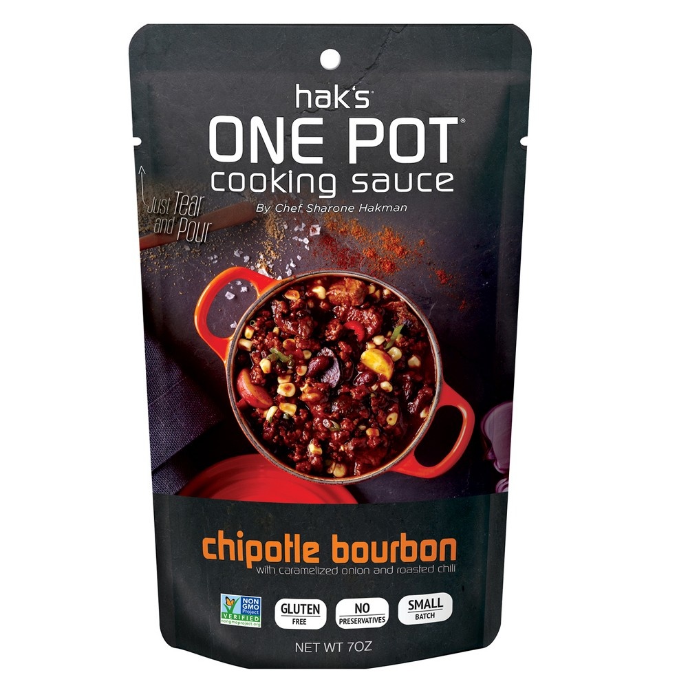 slide 2 of 2, Hak's Paks One Pot Chipotle Bourbon Cooking Sauce, 7 oz