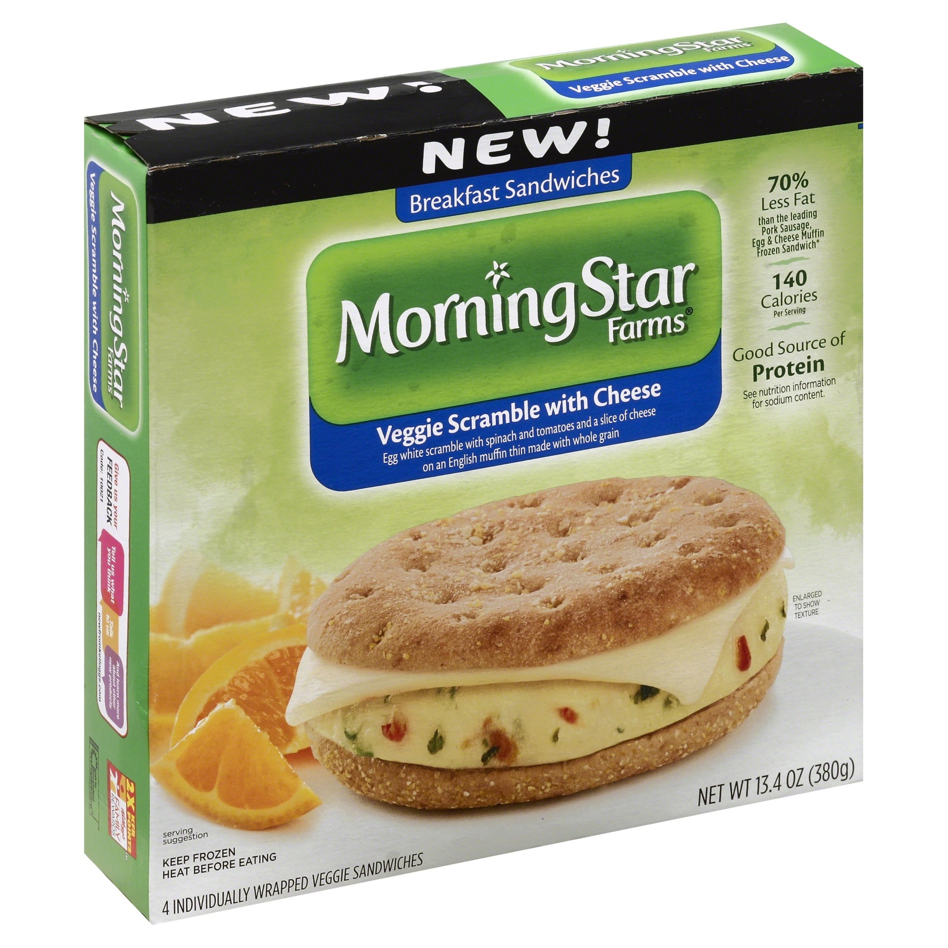 slide 1 of 1, MorningStar Farms Breakfast Sandwiches 4 ea, 4 ct