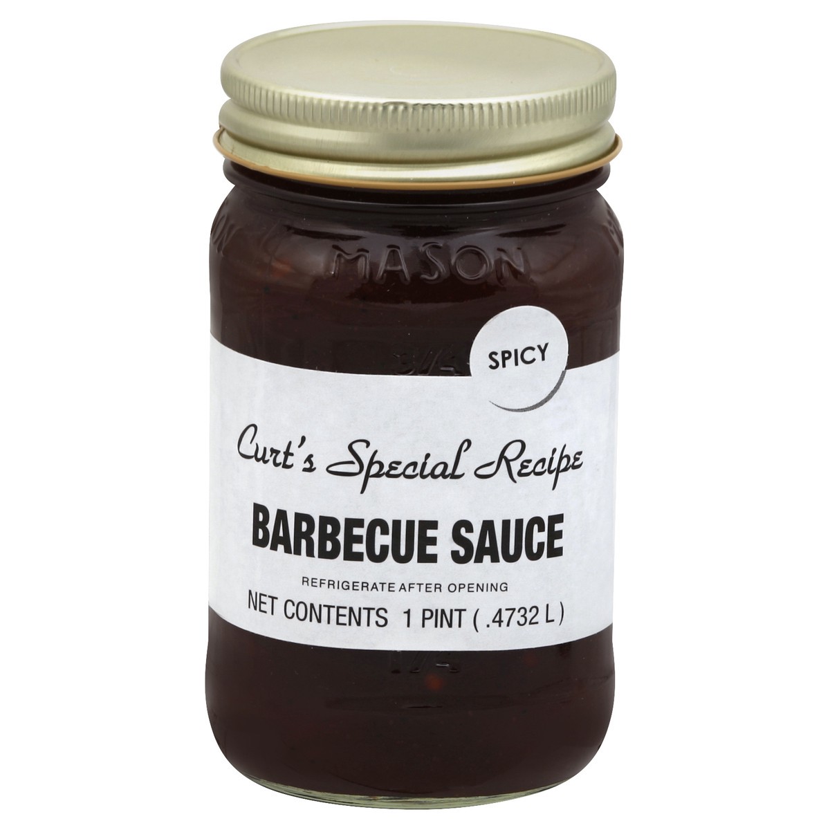 slide 2 of 2, Curt's Special Recipe Spicy Barbecue Sauce 1 pt, 1 pint
