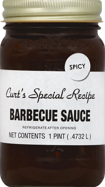 slide 1 of 1, Curt's Special Recipe Barbecue Sauce Spicy, 1 pint