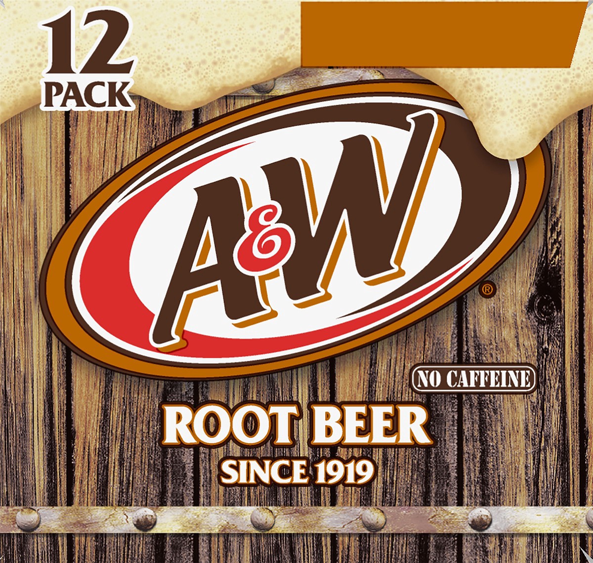 slide 5 of 7, A&W 12 Pack No Caffeine Soda 12-12 fl oz Cans, 12 ct; 12 fl oz