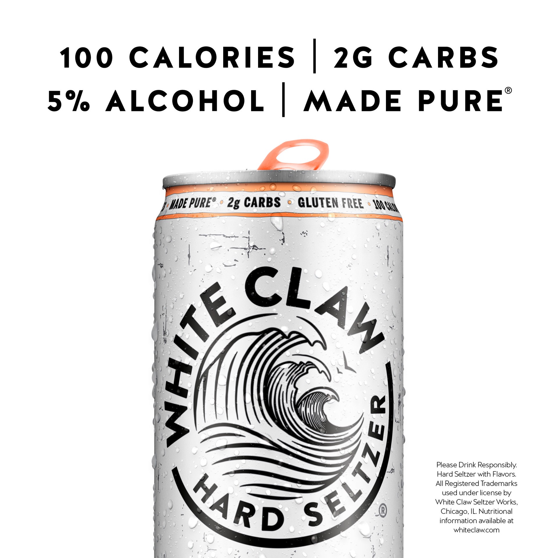 slide 6 of 10, White Claw Hard Seltzer Peach, 12 Pack, 12 fl oz Cans, 5% ABV, 12 ct; 12 oz