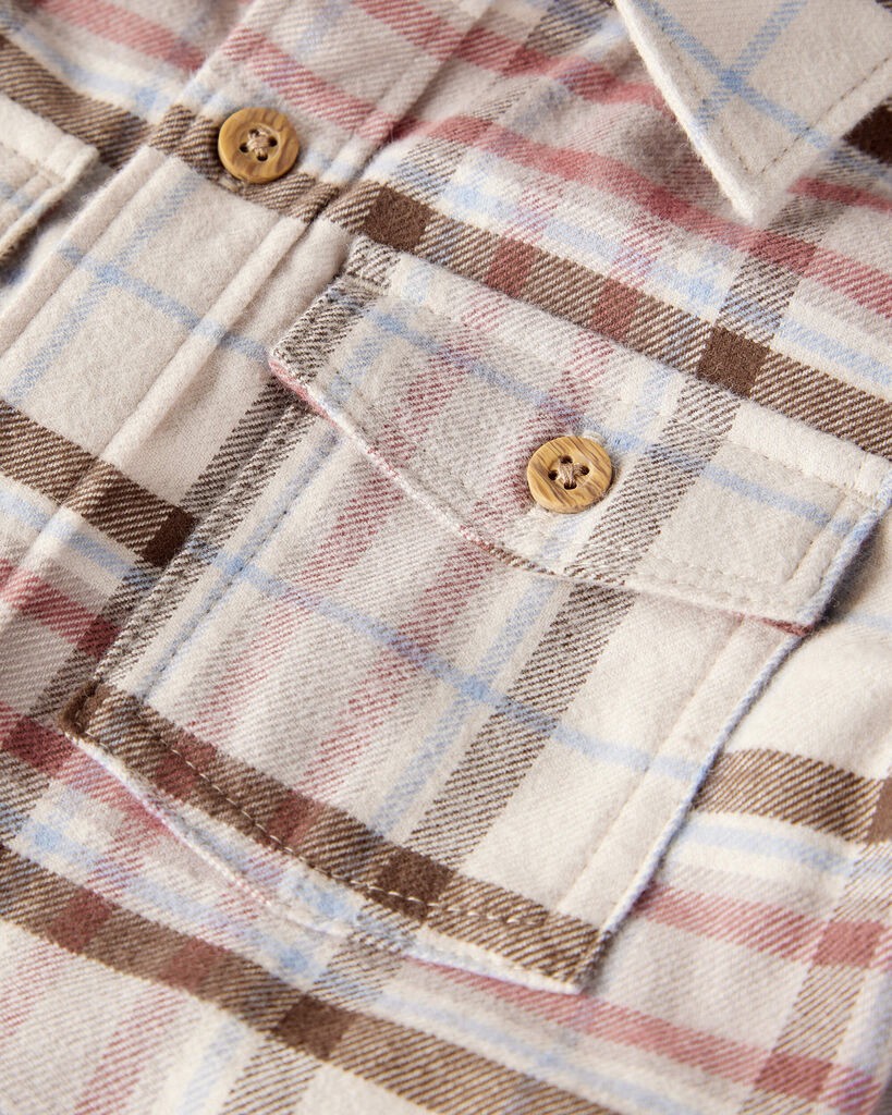 slide 2 of 3, Littleplanet Baby Boy Organic Cotton Button-Front Flannel Plaid 3M, 1 ct