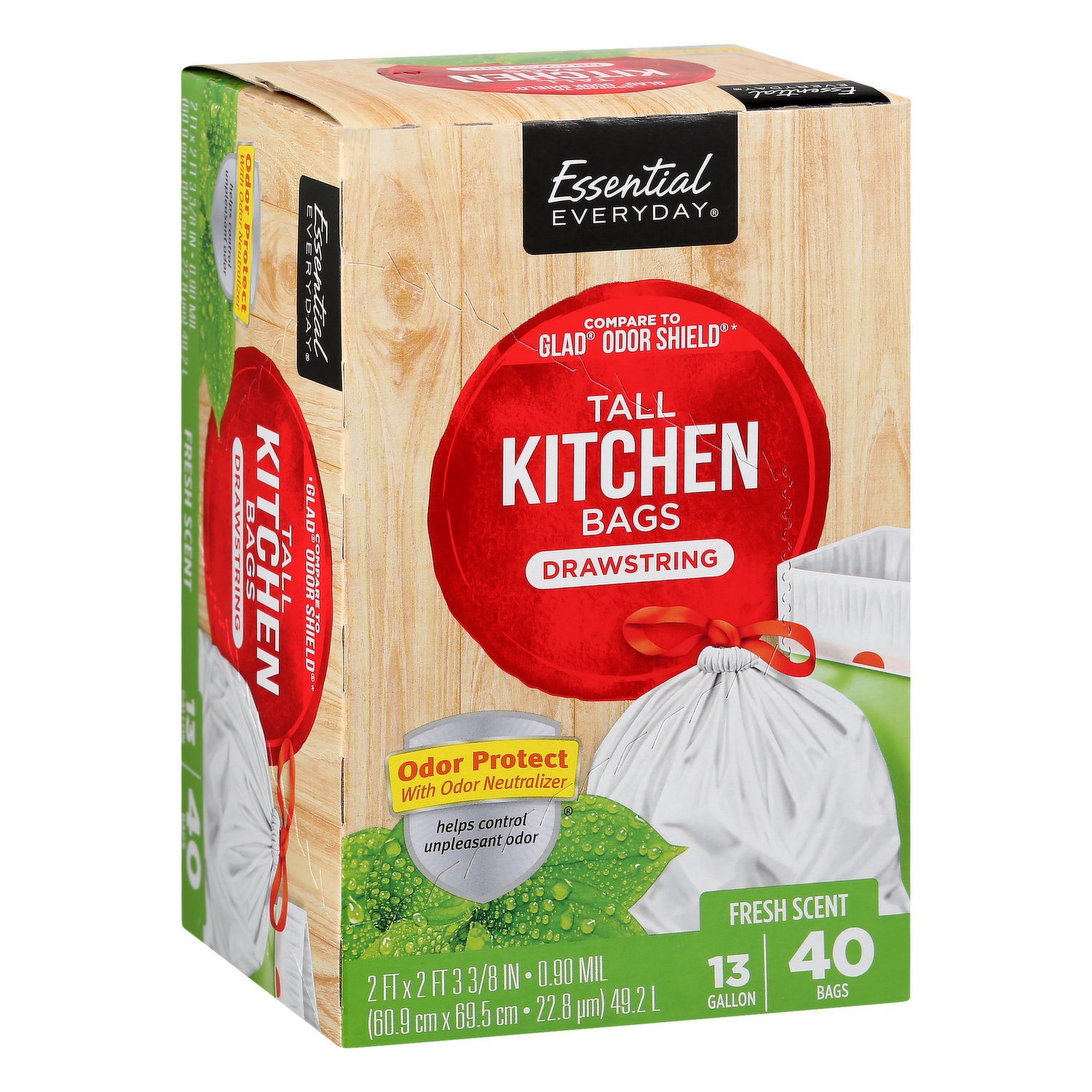 slide 1 of 1, Essential Everyday Tall Kitchen Bag, 40 ct