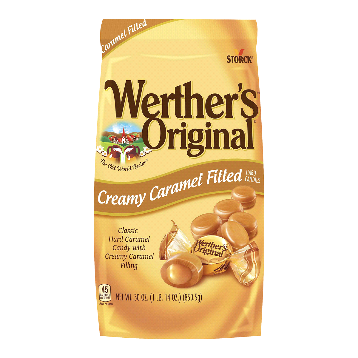 slide 1 of 1, Werther's Original Creamy Caramel Filled Hard Candies, 30 oz