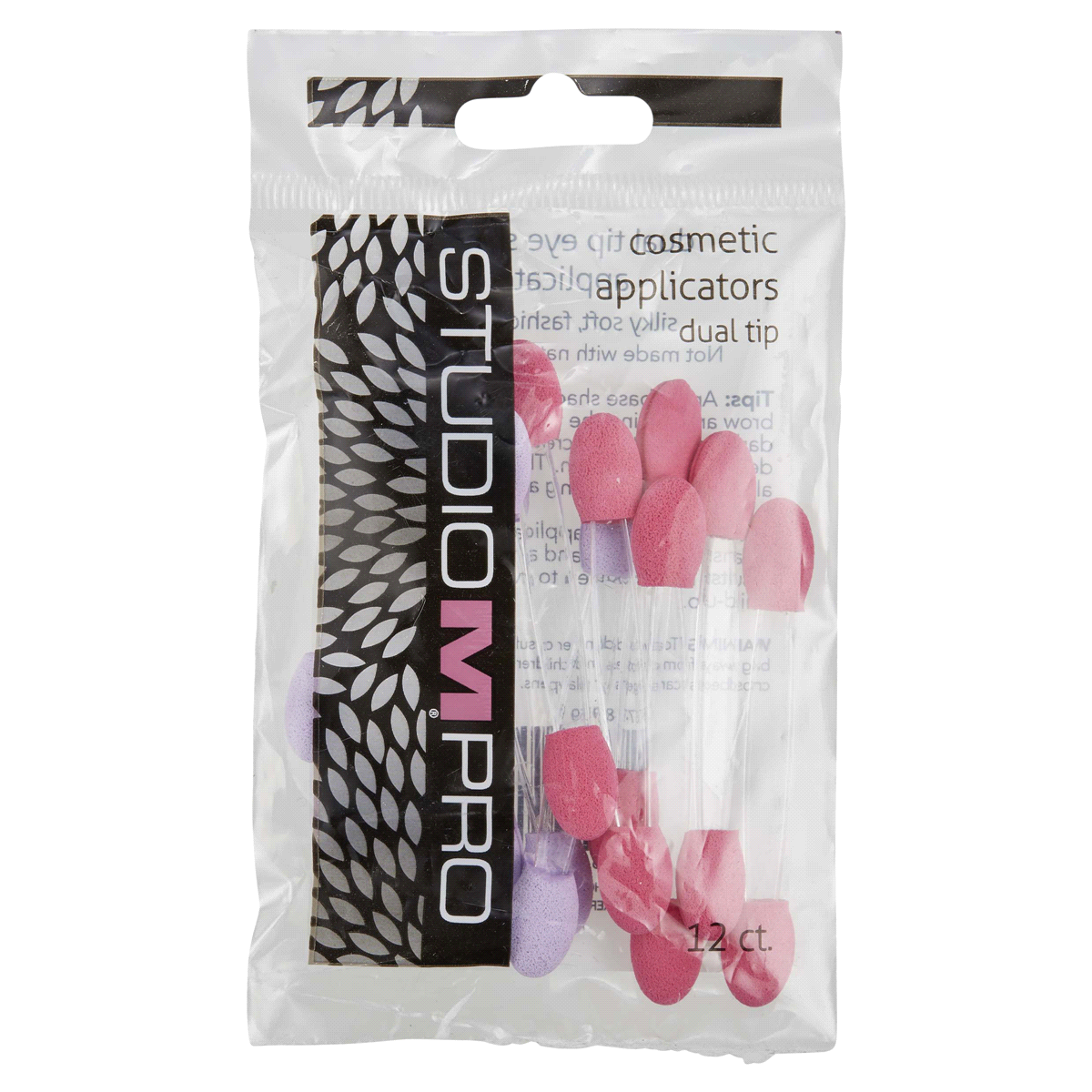 slide 1 of 1, Studio M Foam Eye Shadow Applicators, 12 ct