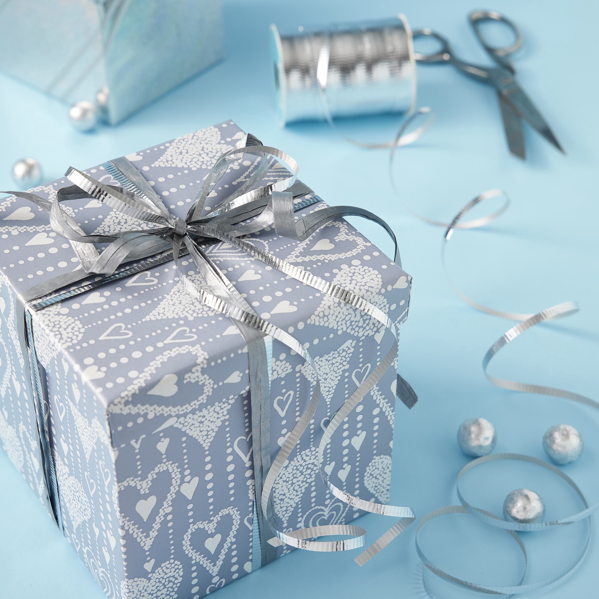 slide 4 of 4, 100yd. Silver Crimped Curling Ribbon By Celebrate It, 3/16 in x 100 yd