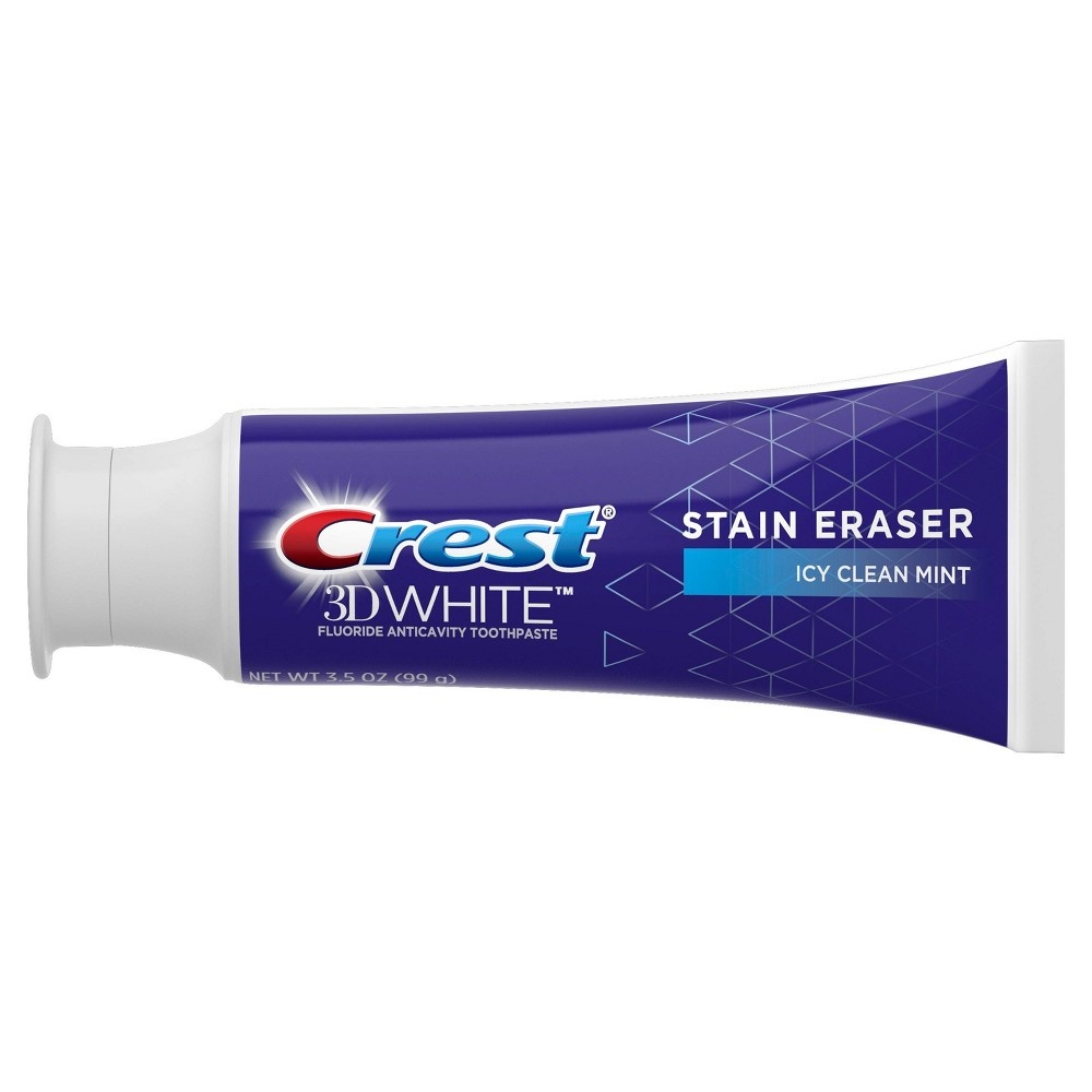 slide 2 of 3, Crest 3D White Stain Eraser, Whitening Toothpaste, Icy Clean Mint, 3.5 oz