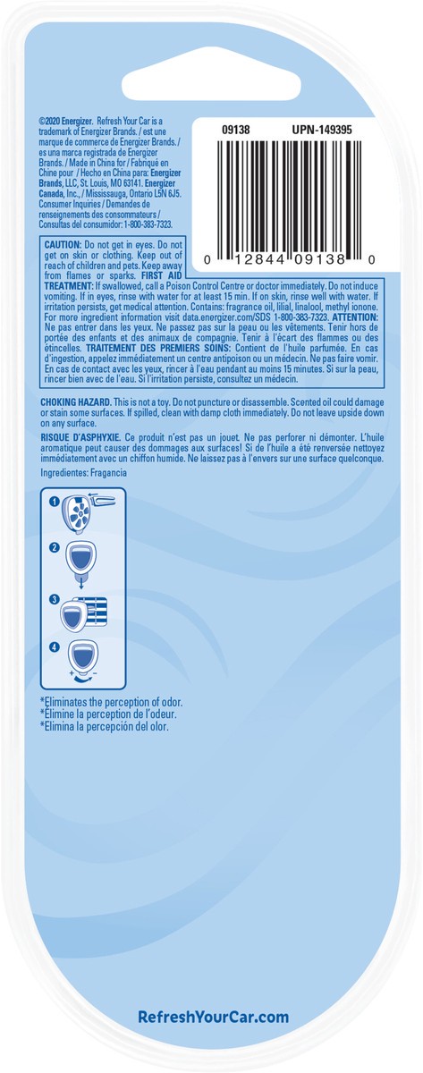 slide 2 of 3, Refresh Your Car! , 2-Pack Mini Diffuser, Fresh Linen 2, 0.10 fl oz