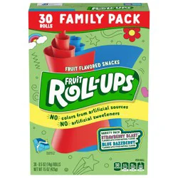 Fruit Roll-Ups Fruit Flavored Snacks, No Colors from Artificial Sources, Gluten Free, Variety Pack, 30 Ct, 15 oz