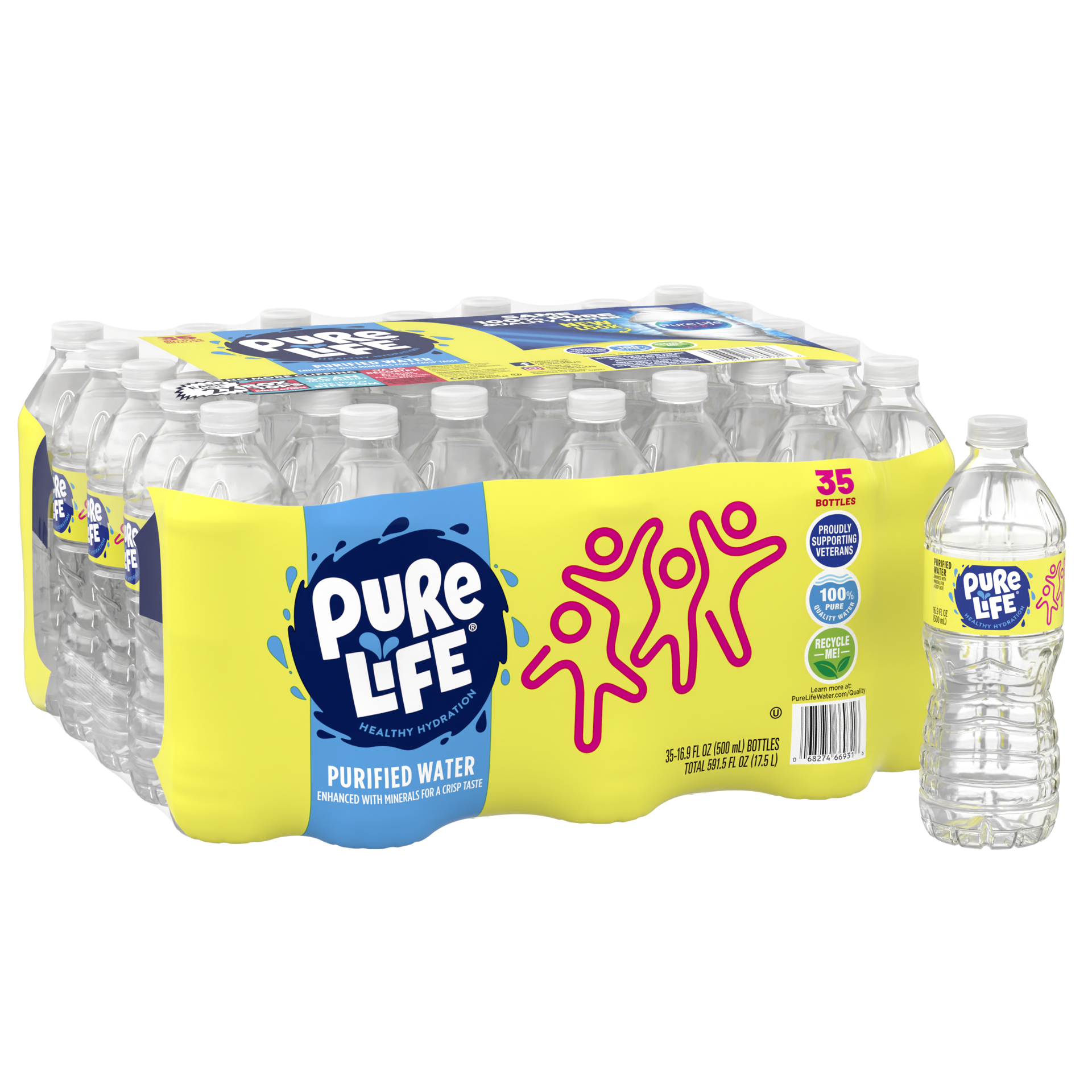 slide 4 of 5, Pure Life Purified Water, 16.9 Fl Oz, Plastic Bottled Water (35 Pack) - 16.9 fl oz, 16.9 fl oz