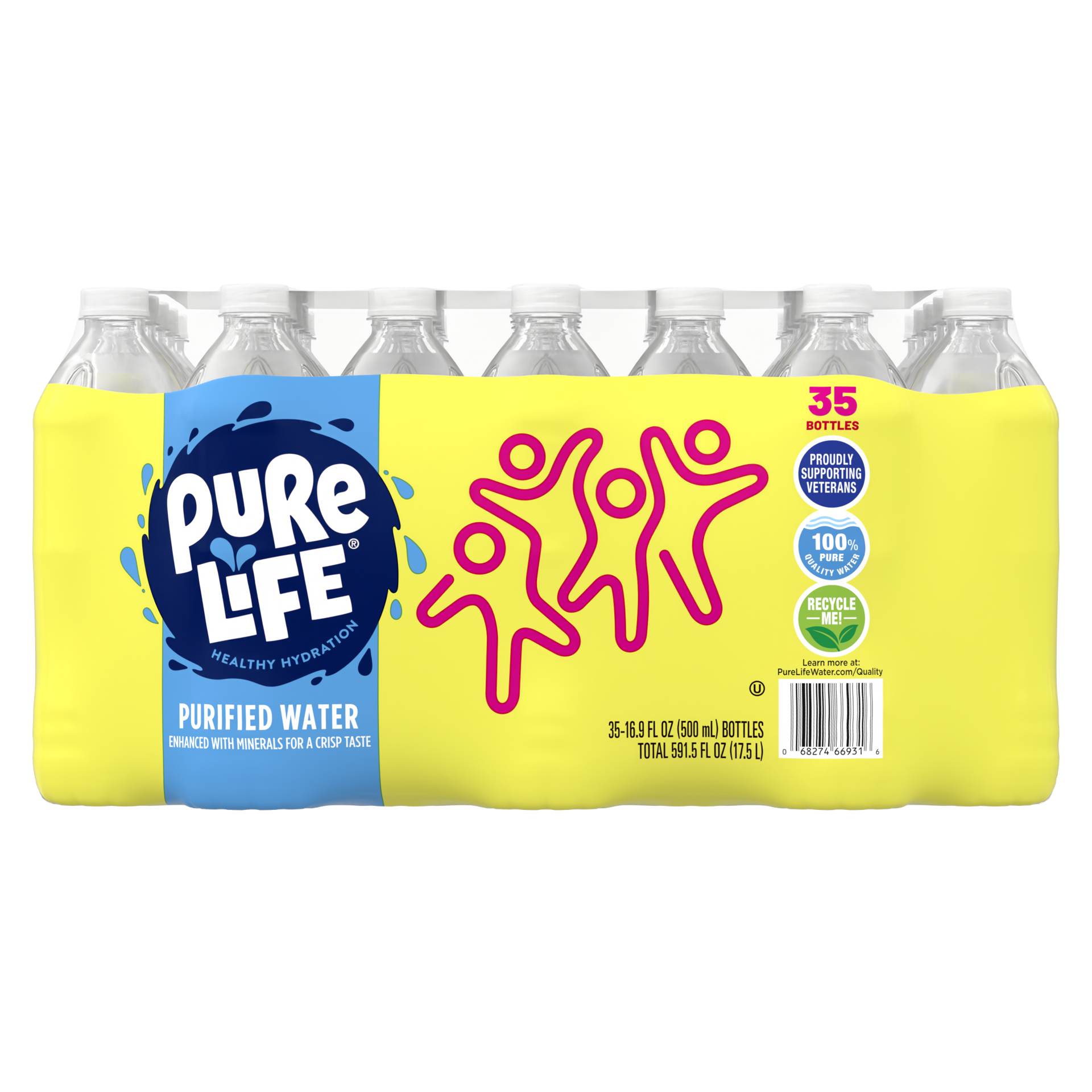 slide 1 of 5, Pure Life Purified Water, 16.9 Fl Oz, Plastic Bottled Water (35 Pack) - 16.9 fl oz, 16.9 fl oz