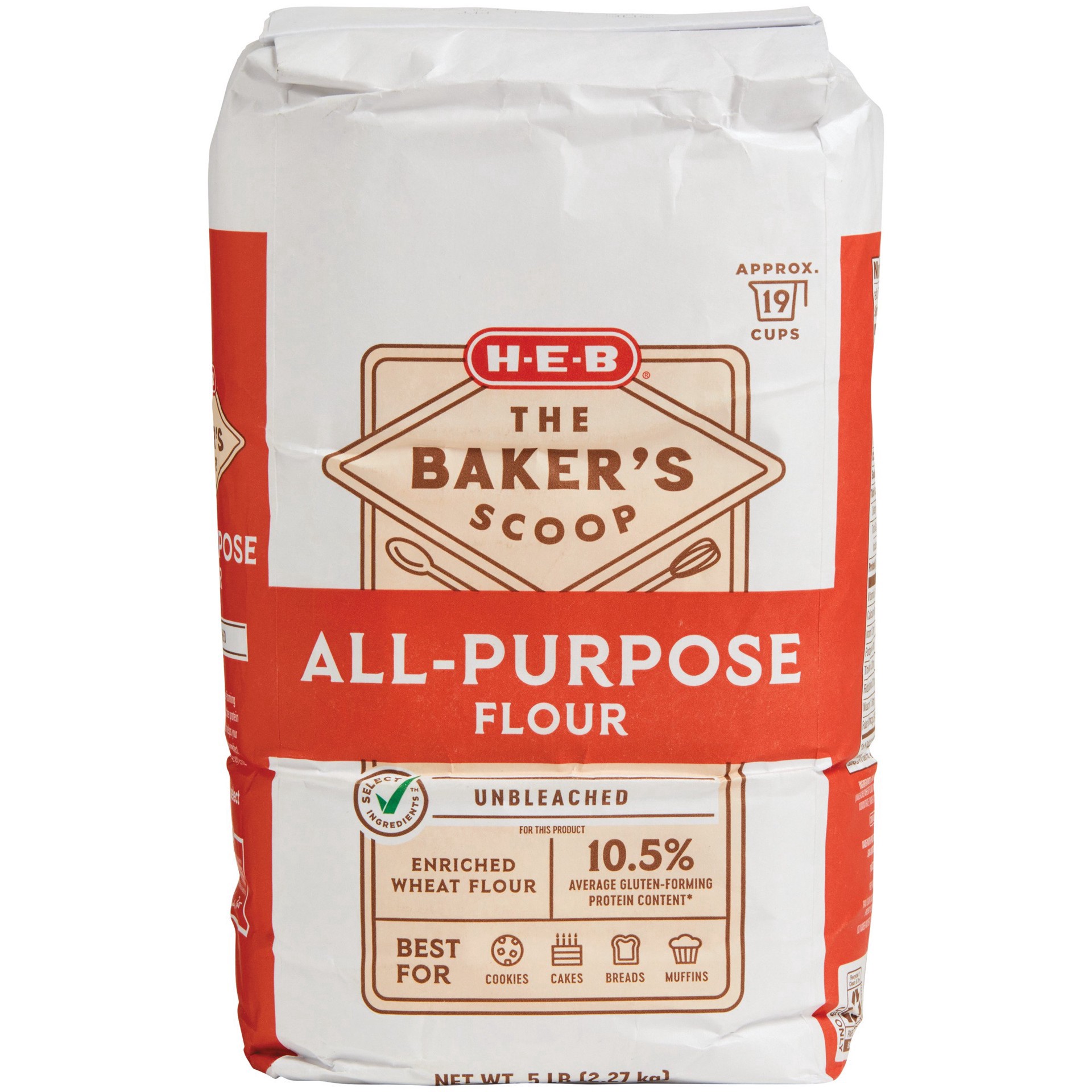 slide 1 of 1, H-E-B Bakers Scoop All Purpose Flour, 5 lb