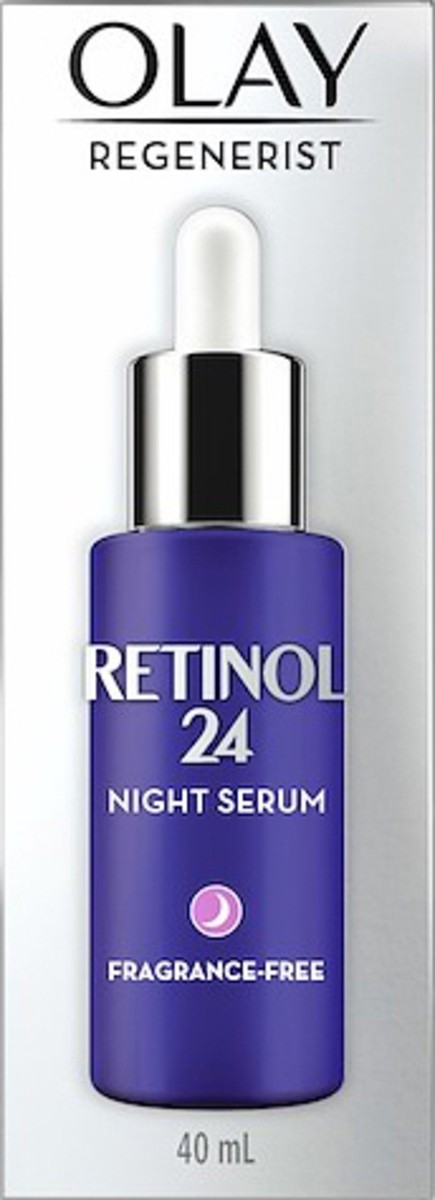 slide 5 of 8, Olay Regenerist Retinol 24 Night Facial Serum, 1.3 oz, 1.3 fl oz