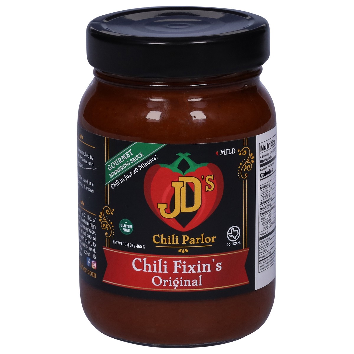 slide 1 of 1, JD's Chili Parlor Mild Gourmet Chili Fixin's Original Simmering Sauce 16.4 oz, 16.4 oz