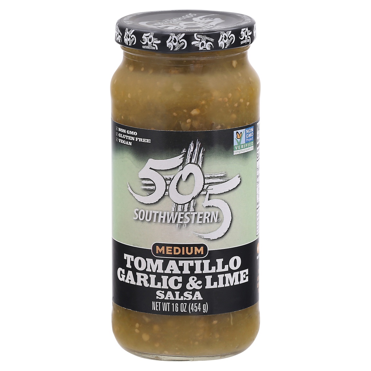slide 1 of 1, 505 Southwestern Green Chile Salsa with Tomatillo, Garlic & Lime, 16 oz