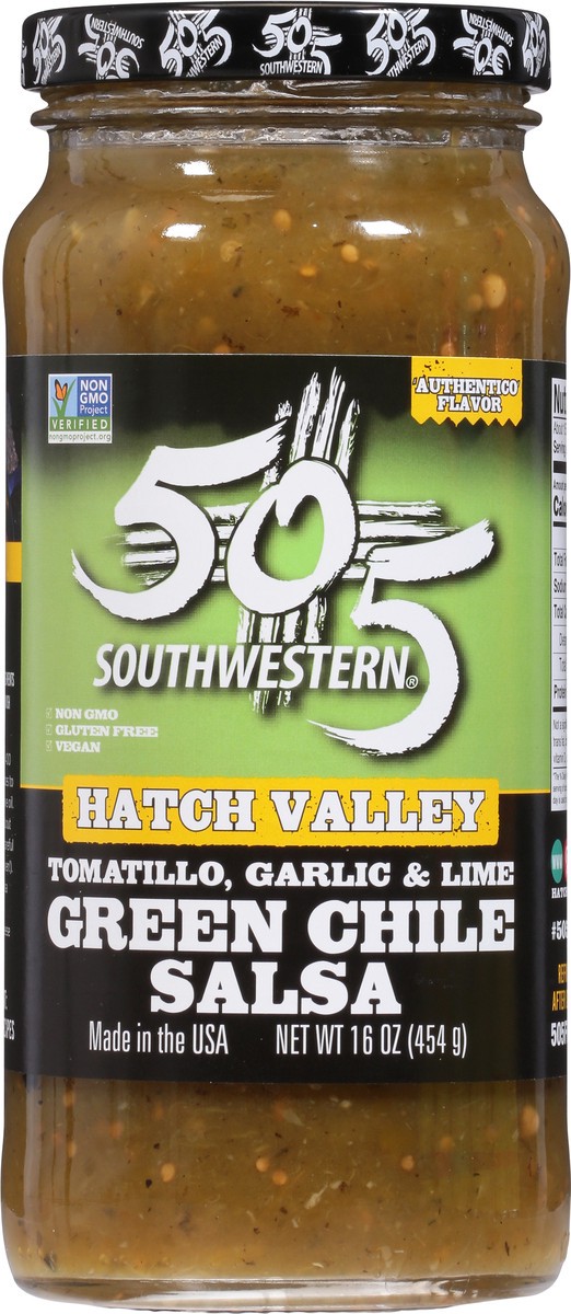 slide 6 of 9, Hatch Valley Green Chile Tomatillo Garlic & Lime Salsa 16 oz, 16 oz