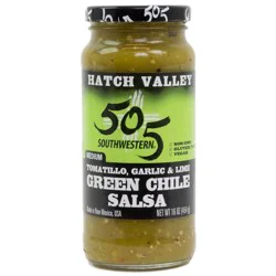 Hatch Valley Green Chile Medium Tomatillo/Garlic/Lime Salsa 16 oz