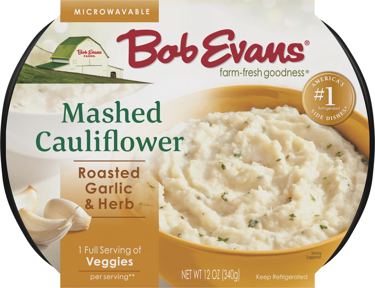 slide 4 of 9, Bob Evans Roasted Garlic & Herb Mashed Cauliflower 12 oz, 12 oz