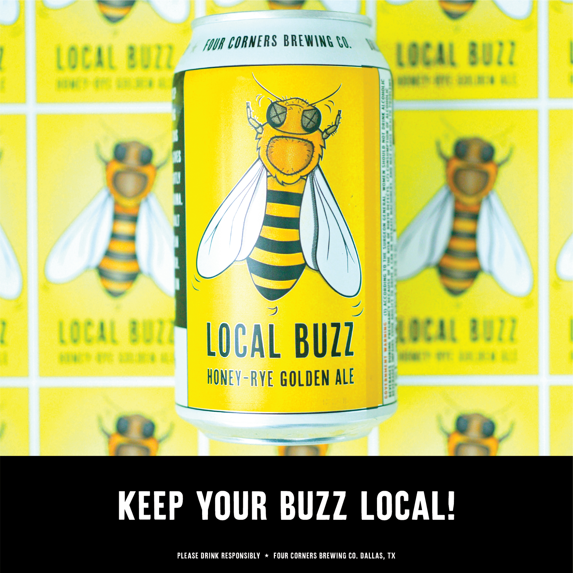 slide 3 of 5, Four Corners Local Buzz Golden Ale Craft Beer, 19.2 fl oz Can, 5.0% ABV, 19.20 fl oz