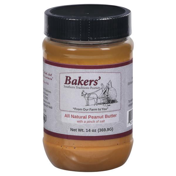slide 1 of 1, Bakers Southern Traditions All Natural Peanut Butter - 14 oz, 14 oz