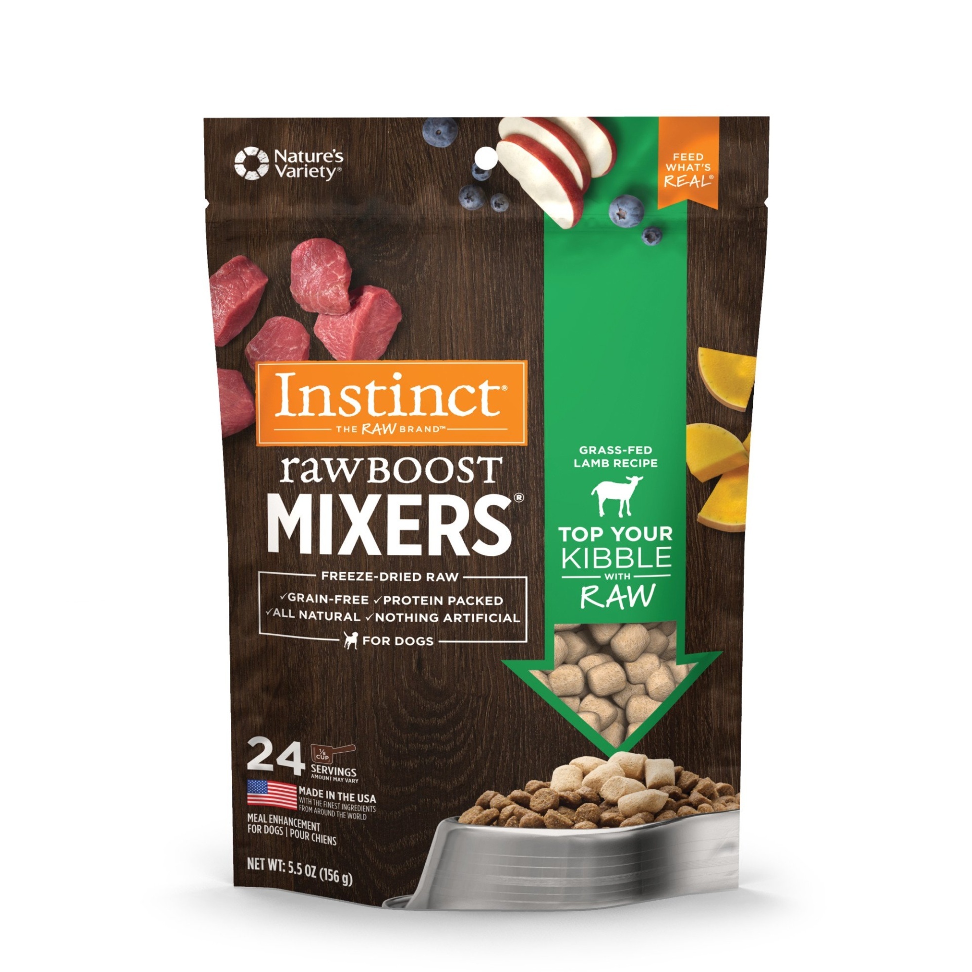 slide 1 of 1, Nature's Variety Instinct Freeze Dried Raw Boost Mixers Grain Free Lamb All Natural Dog Food Topper, 5.5 oz