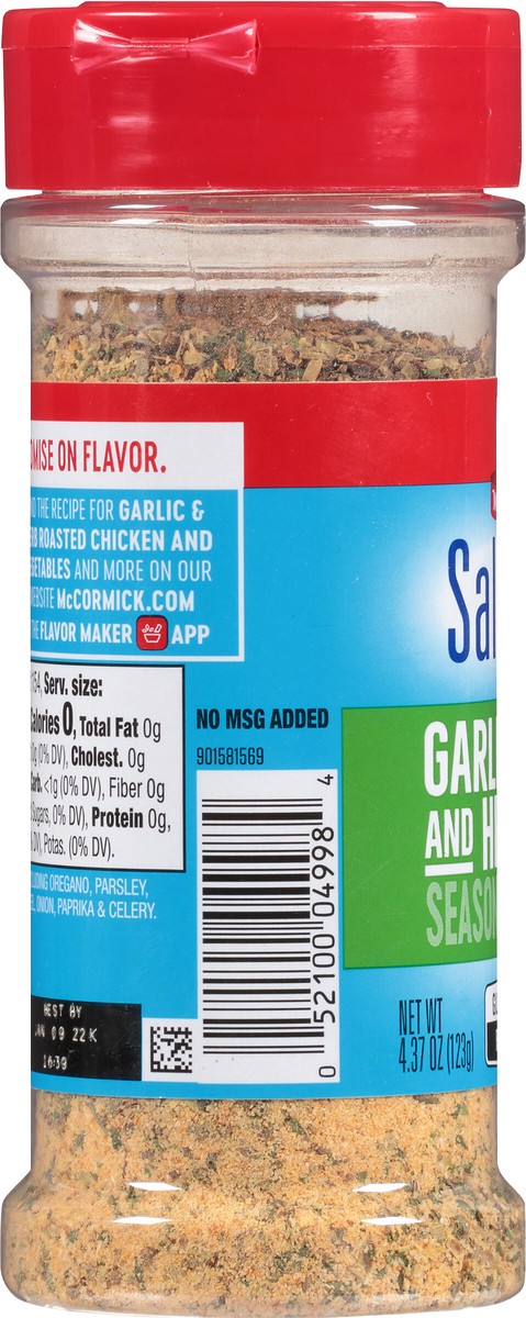 slide 3 of 10, McCormick Salt Free Garlic and Herb Seasoning, 4.37 oz, 4.37 oz