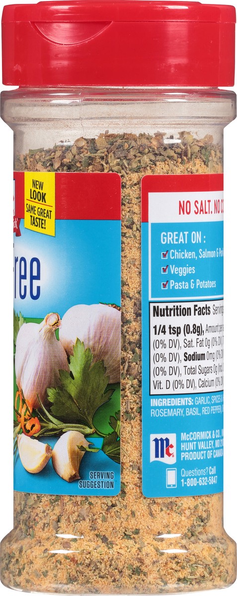 slide 9 of 10, McCormick Salt Free Garlic and Herb Seasoning, 4.37 oz, 4.37 oz