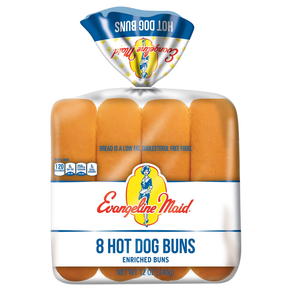 slide 1 of 11, Evangeline Maid Enriched Hot Dog Buns 8 ea, 8 ct