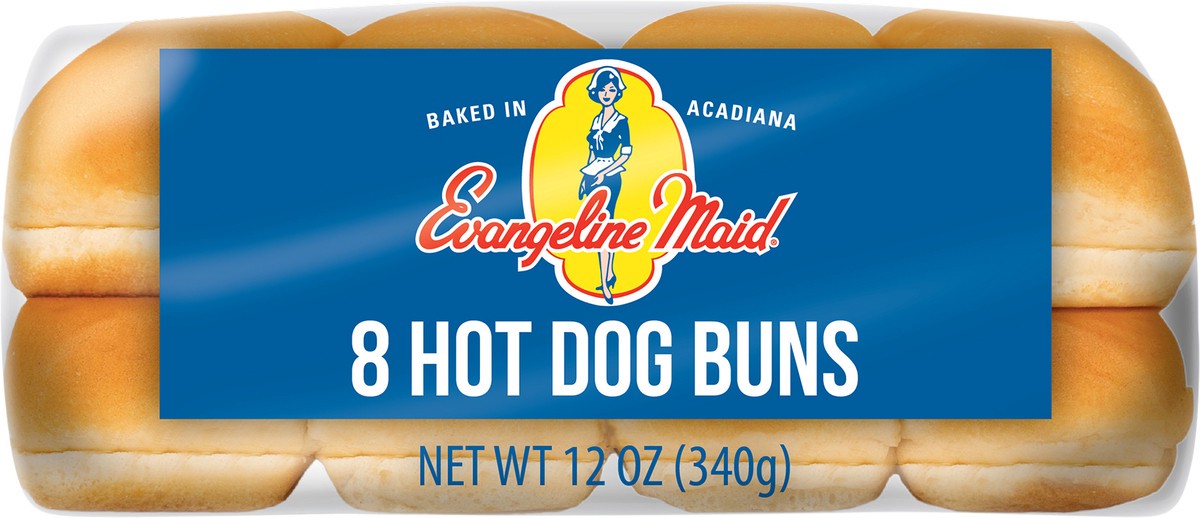 slide 6 of 11, Evangeline Maid Enriched Hot Dog Buns 8 ea, 8 ct