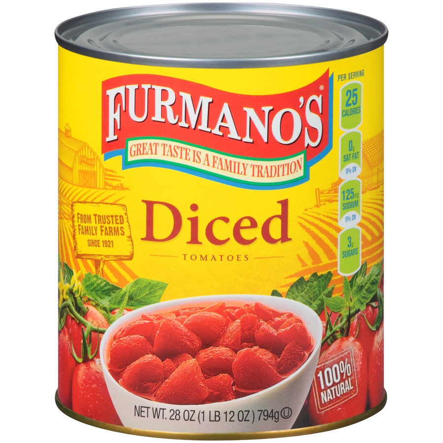 slide 1 of 6, Furmano's Furmanos Tomato Diced, 28 oz